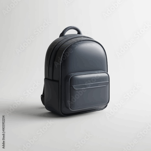 Gray Minimalist Backpack on White Background