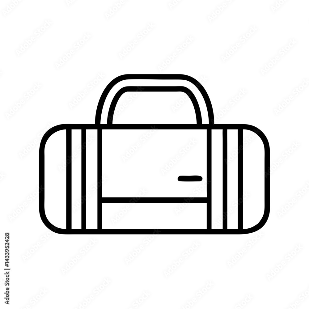 duffel bags line drawn beauty fashion industry. vector art - outline icon duffel bags, isolated white background duffel bags line drawn beauty fashion industry. vector art - outline icon duffel bags, isolated white background
