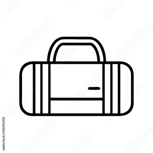 duffel bags line drawn beauty fashion industry. vector art - outline icon duffel bags, isolated white background