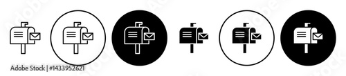 Letter box icon solid illustration, pictogram isolated on white design element.