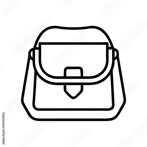 crossbody bags line drawn beauty fashion industry. vector art - outline icon crossbody bags, isolated white background