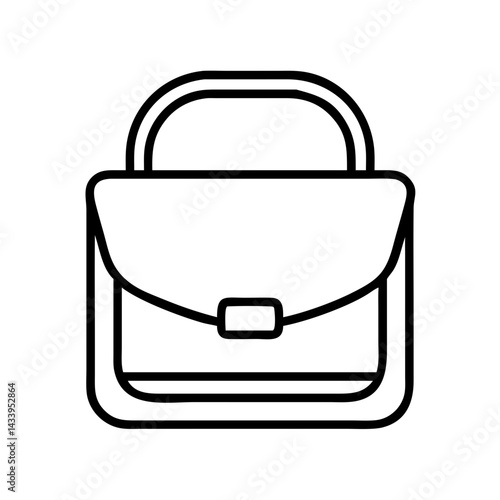 crossbody bags line drawn beauty fashion industry. vector art - outline icon crossbody bags, isolated white background