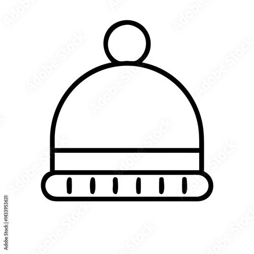 beanies line drawn beauty fashion industry. vector art - outline icon beanies, isolated white background