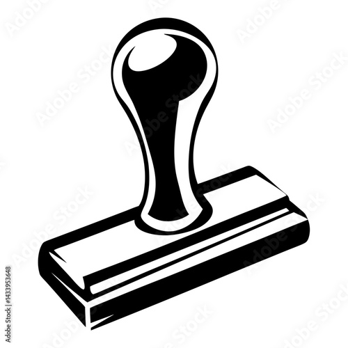 Monochromatic Image of a Rubber Stamp with a Handle and Base