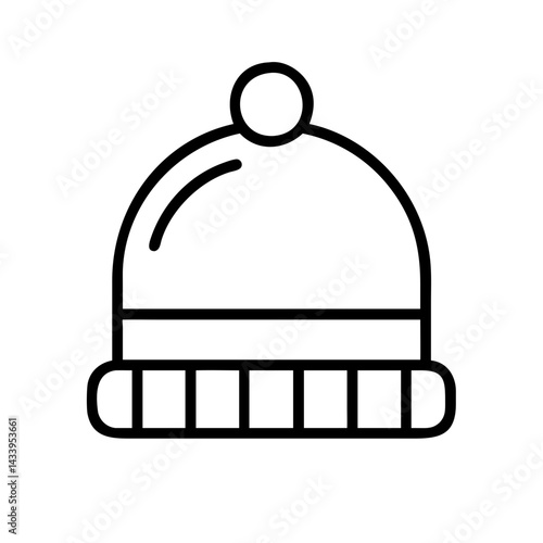 beanies line drawn beauty fashion industry. vector art - outline icon beanies, isolated white background