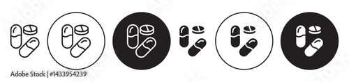 Pills icon solid illustration, pictogram isolated on white design element.