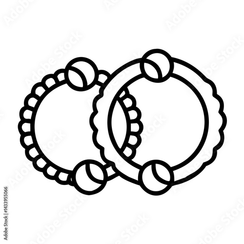 bracelets line drawn beauty fashion industry. vector art - outline icon bracelets, isolated white background