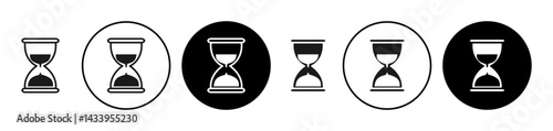 Sand clock icon solid illustration, pictogram isolated on white design element.