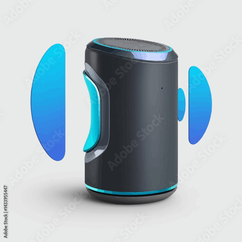 Modern Smart Home Speaker with Sound Waves