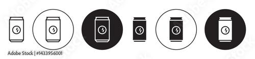 Soda can icon solid illustration, pictogram isolated on white design element.