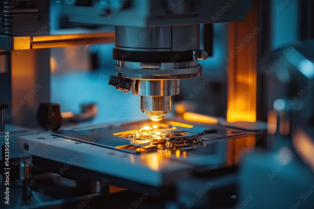 Precision Inspection: Advanced Microscope Examining Microelectronics for Quality Control Precision Inspection: Advanced Microscope Examining Microelectronics for Quality Control