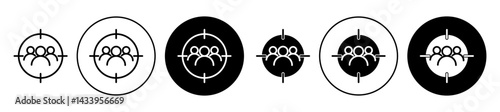 Target audience icon solid illustration, pictogram isolated on white design element.