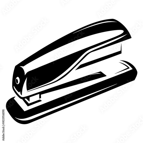 Bold and graphic stapler illustration in black and white for office needs