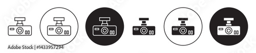 Vehicle dvr camera icon solid illustration, pictogram isolated on white design element.