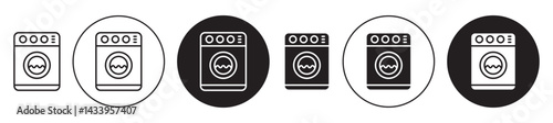 Washing machine icon solid illustration, pictogram isolated on white design element.