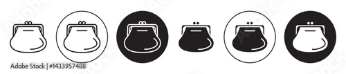 Womens wallet icon solid illustration, pictogram isolated on white design element.