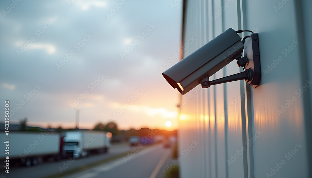 A security camera mounted on the side of a building. A security camera mounted on the side of a building.
