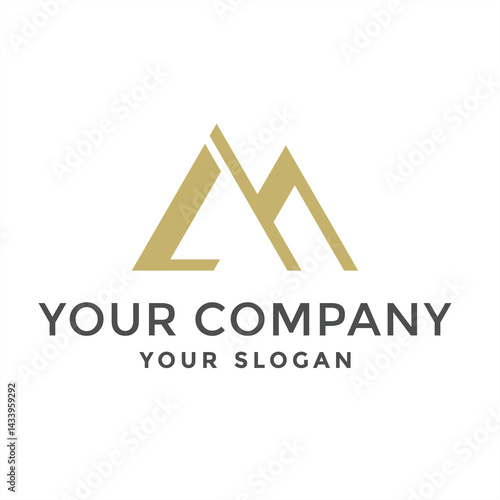 a logo with the typography concept of the LM letters that can be used for hotel, real estate, housing, or other brands