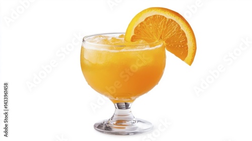 Obraz na płótnie Fuzzy Navel Cocktail Isolated on White Background. Generative AI w salonie
