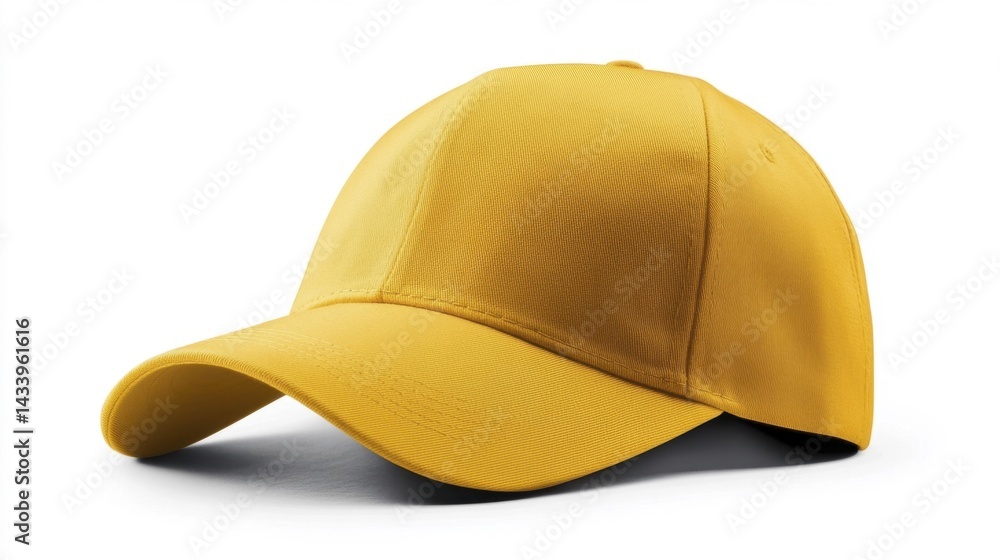 Yellow Cap Mockup on White Background. Generative AI