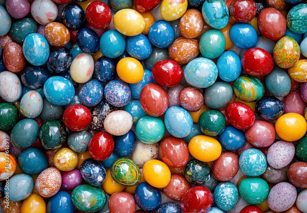 Colorful Easter Eggs with Sparkling Patterns