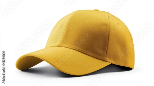 Obraz na płótnie Yellow Cap Mockup on White Background. Generative AI w salonie