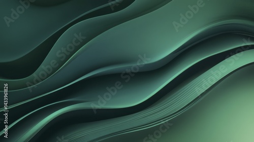 Obraz na płótnie Abstract green wave background. Generative AI w salonie