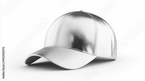 Obraz na płótnie Silver Cap Mockup Isolated on White Background. Generative AI w salonie