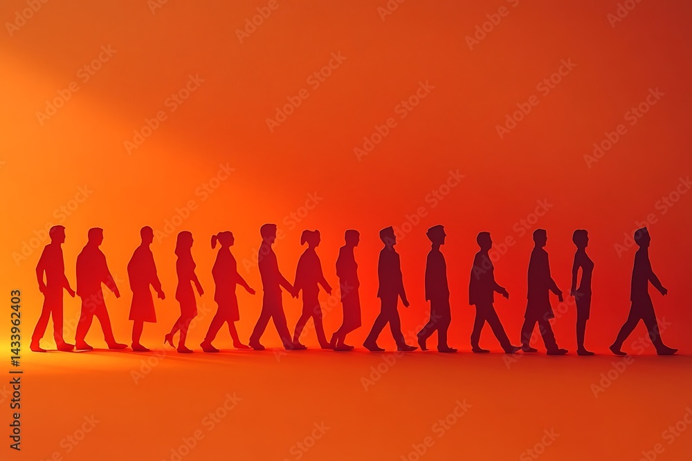 Paper People Walking Forward Together2 Paper People Walking Forward Together2