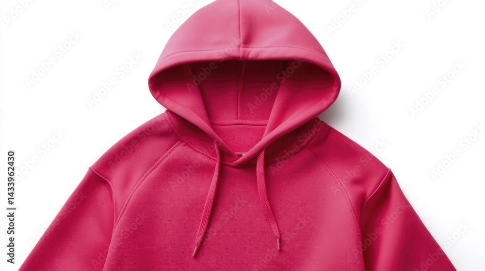 Pink hoodie mockup isolated on white background. Generative AI
