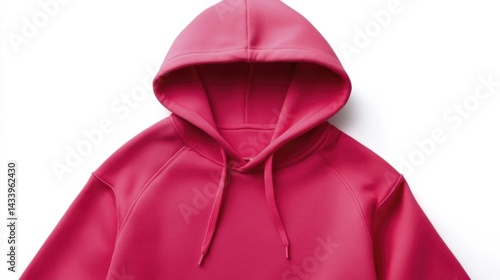 Obraz na płótnie Pink hoodie mockup isolated on white background. Generative AI w salonie