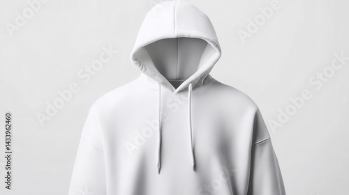 Obraz na płótnie White Hoodie Mockup Template for Design Projects. Generative AI w salonie