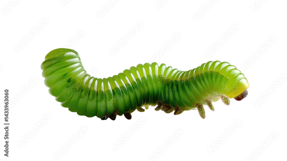 Vibrant Green Millipede: A striking, detailed close-up captures a vividly green millipede, showcasing its segmented body and intricate details. Vibrant Green Millipede: A striking, detailed close-up captures a vividly green millipede, showcasing its segmented body and intricate details.