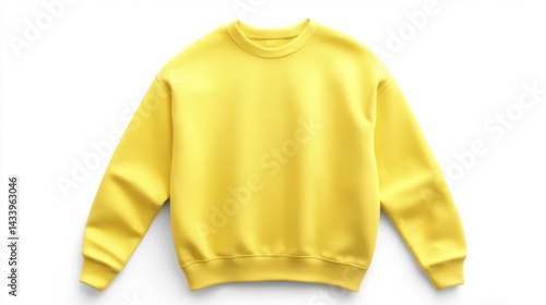 Obraz na płótnie Yellow sweatshirt mockup isolated on white background. Generative AI w salonie