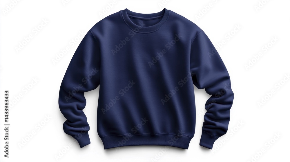 Navy sweatshirt mockup isolated on white background. Generative AI