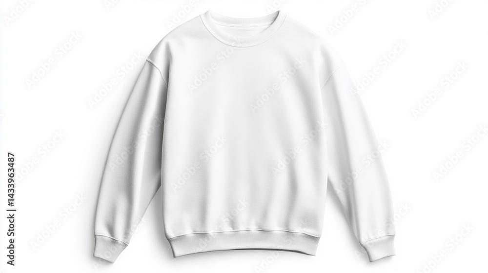 Silver sweatshirt mockup closeup. Isolated on white background. Generative AI