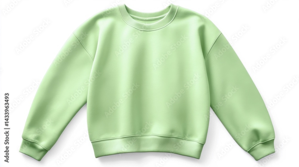 Mint sweatshirt mockup isolated on white background. Generative AI