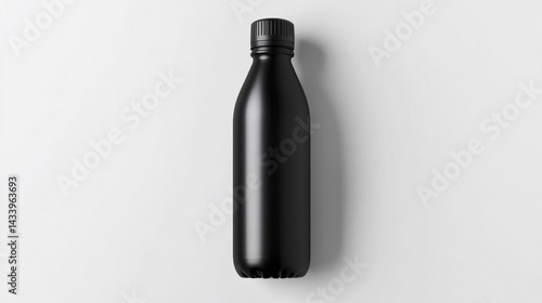Obraz na płótnie Black water bottle mockup isolated on white background. Generative AI w salonie