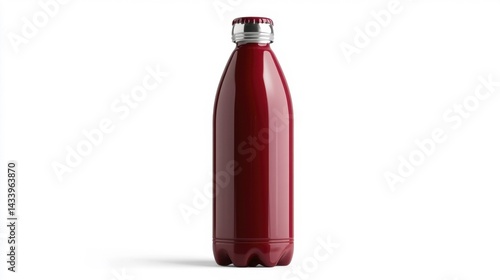 Obraz na płótnie Red metal bottle with cap isolated on white background. Generative AI w salonie