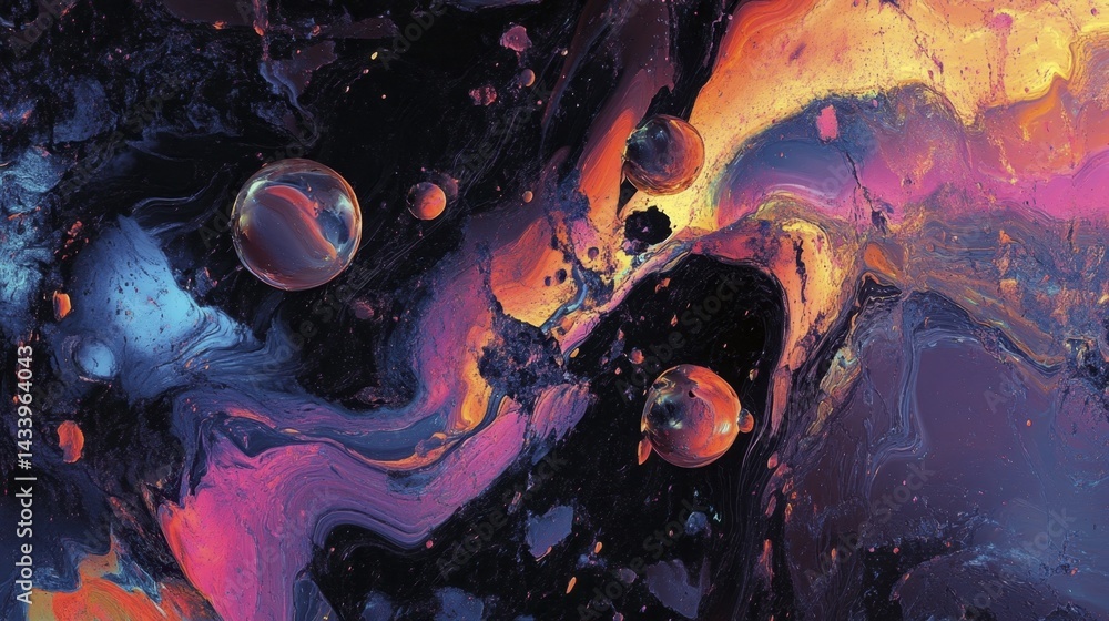 Abstract Celeste Color Background with Bubbles. Generative AI