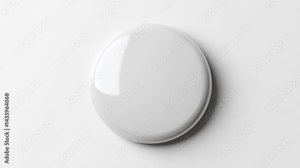 White Badge Mockup Isolated on White Background. Generative AI