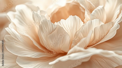 Wallpaper Mural Creamy White Peony Close Up Soft Lighting Delicate Petals Torontodigital.ca