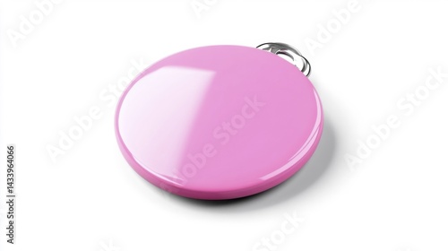 Obraz na płótnie Pink Badge Mockup Isolated on White Background. Generative AI w salonie