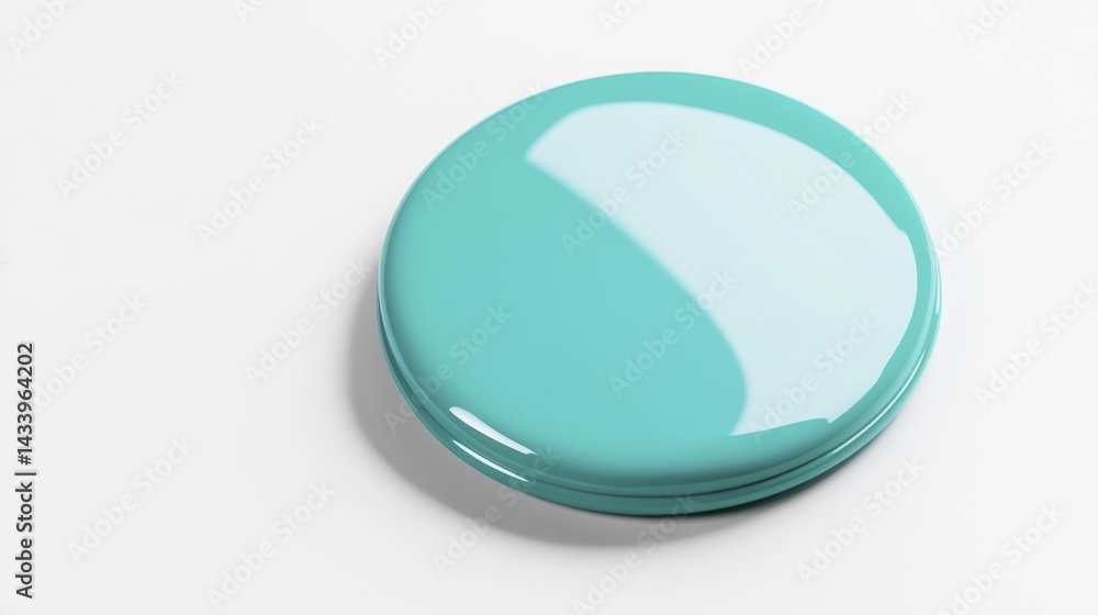 Teal Badge Mockup Isolated on White Background. Generative AI
