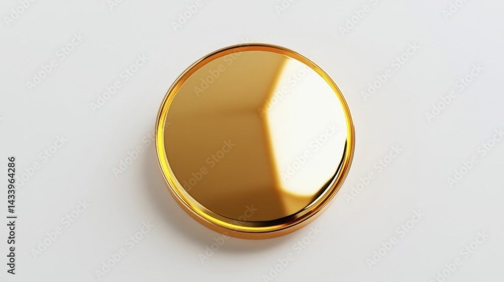 Gold badge mockup isolated on white background. Generative AI