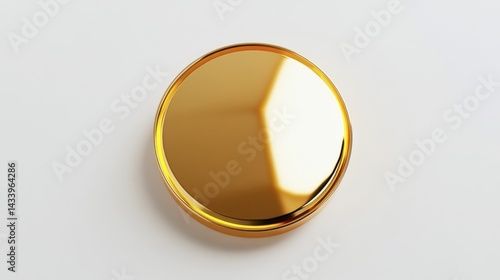 Obraz na płótnie Gold badge mockup isolated on white background. Generative AI w salonie