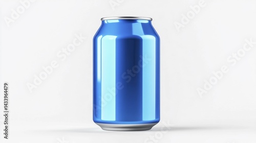 Blue Aluminum Can on White Background. Generative AI