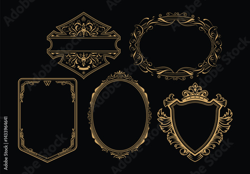 Antique frame design label vintage border