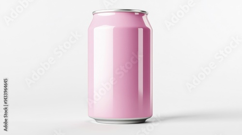 Obraz na płótnie Pink aluminum can on white background. Generative AI w salonie