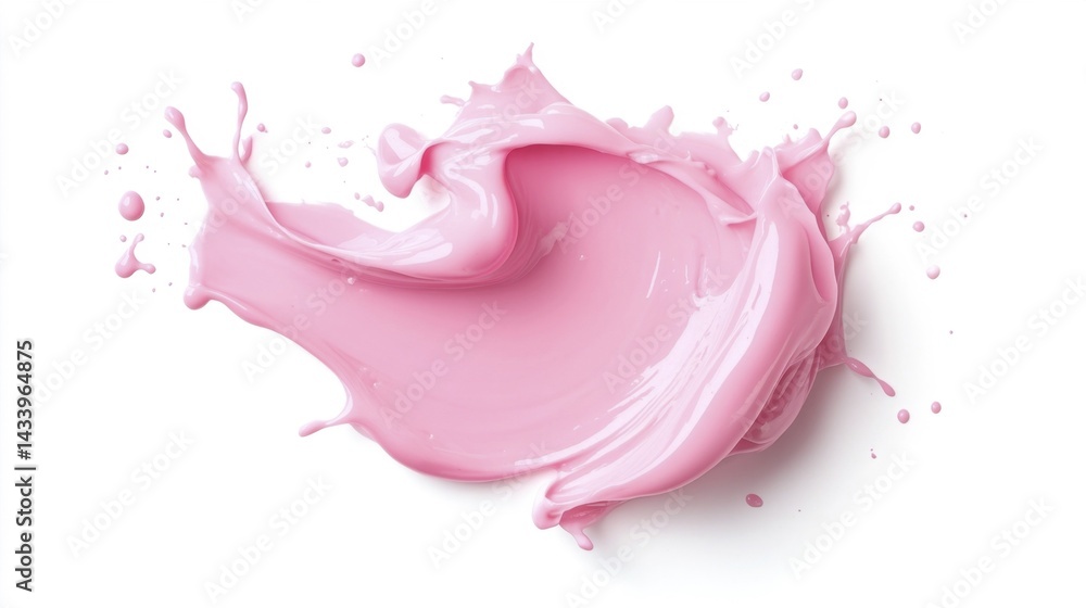 Pink paint splash on white background. Generative AI